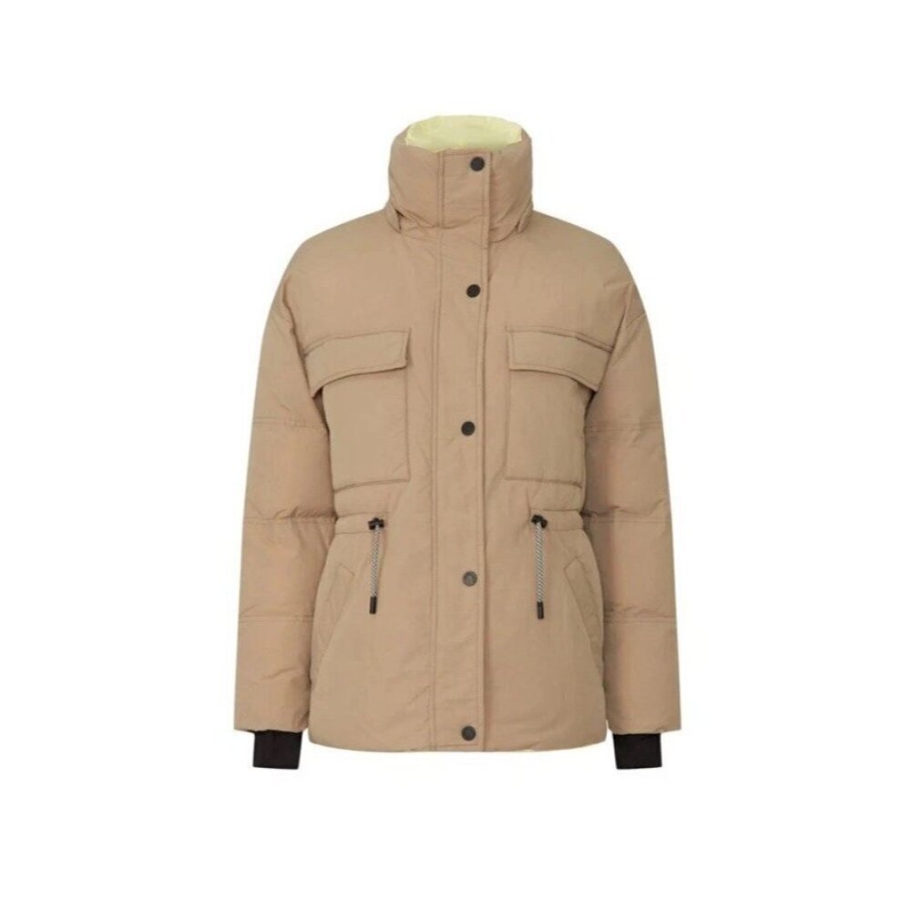 Dualist Zorah Reversible Jacket Yellow & Beige Brown Womens Small Medium Zip Up - Picture 3 of 11
